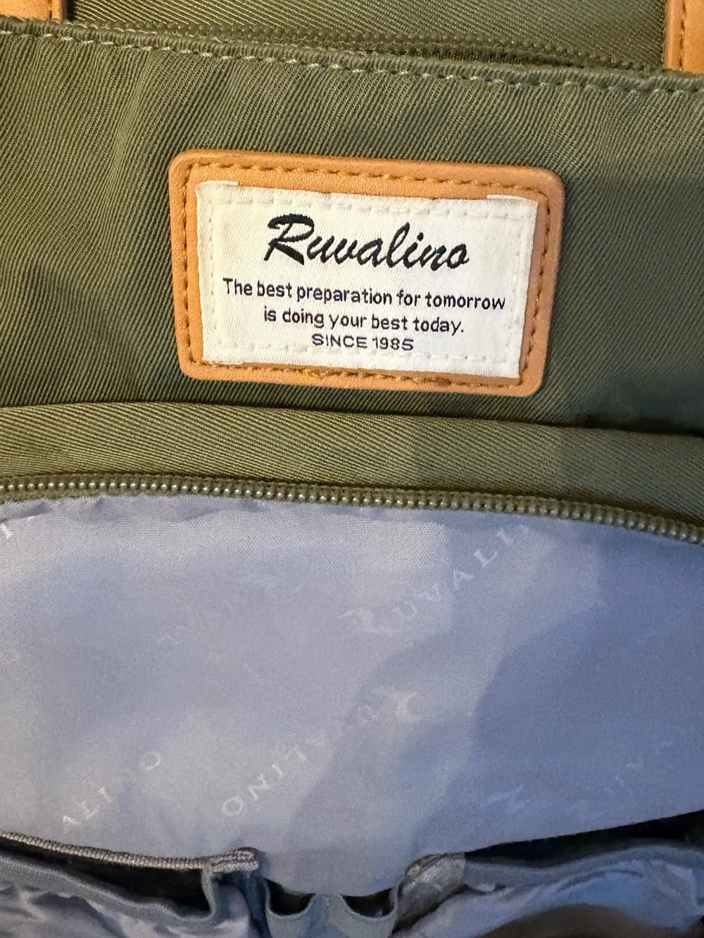 RUVALINO Multifunction Travel Diaper Bag Backpack - Olive / Army Green